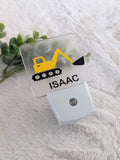 Digger Night Light, Personalized Yellow Digger Night Light