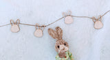 Minimalist Spring Mantle Garland, Set of 6 Bunny Rabbit Garland, Mantle Home Decor, Bunny Banner, Wooden Bunny Banner