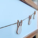 Minimalist Spring Mantle Garland, Set of 6 Bunny Rabbit Garland, Mantle Home Decor, Bunny Banner, Wooden Bunny Banner