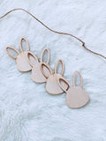Minimalist Spring Mantle Garland, Set of 6 Bunny Rabbit Garland, Mantle Home Decor, Bunny Banner, Wooden Bunny Banner