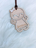Personalized Gingerbread Ornament, Little Girl Gingerbread Ornament