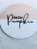 Hello Pumpkin Rustic Home Decor, 3D Fall Decor Wood Decor
