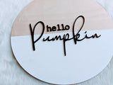 Hello Pumpkin Rustic Home Decor, 3D Fall Decor Wood Decor