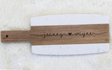 Personalized Marble Cheese Board, Custom Engraved Cutting Board