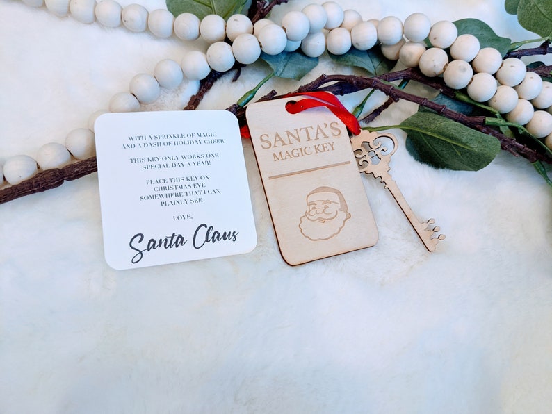 Personalised Santa's Magic Key, Santa No Chimney Christmas Eve Traditions  Laser Engraved Personalised Christmas Ornament Santa Key 