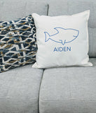 Personalized Shark Throw Pillow, Nursery Pillow Shark