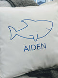 Personalized Shark Throw Pillow, Nursery Pillow Shark