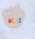 Teacher Appreciation Gift, Personalized Teacher Apple Sign