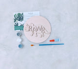 Rawr Dinosaur Painting Kit, 3D Rawr Triceratops Wood Sign, Wooden Triceratops Kits, Triceratops Kids Painting Activity, Dinosaur Craft, Made in Fergus Ontario, Made in Canada