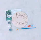 Rawr Dinosaur Painting Kit, 3D Rawr Triceratops Wood Sign, Wooden Triceratops Kits, Triceratops Kids Painting Activity, Dinosaur Craft, Made in Fergus Ontario, Made in Canada
