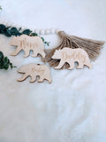 Personalized Bear Christmas Stocking Tag, Customized Bear Christmas Ornament