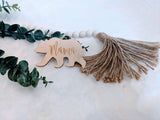 Personalized Bear Christmas Stocking Tag, Customized Bear Christmas Ornament