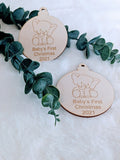 Baby Boy 1st Christmas Ornament, Elephant Personalized First Christmas Gift