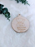 Baby Boy 1st Christmas Ornament, Elephant Personalized First Christmas Gift