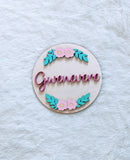 Floral Boho Nursery Wood Sign, Floral Custom Baby Name Sign