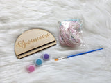 Rainbow Bow Craft Paint and Yarn Included Pastel Colors, Hair Clip Organizer, Do it yourself Craft for Kit, Macramé Craft for Girls