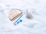 Rainbow Bow Craft Paint and Yarn Included Pastel Colors, Hair Clip Organizer, Do it yourself Craft for Kit, Macramé Craft for Girls