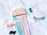 Rainbow Bow Craft Paint and Yarn Included Pastel Colors, Hair Clip Organizer, Do it yourself Craft for Kit, Macramé Craft for Girls