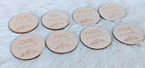 Baby Boy Woodland Milestone Cards, Laser Engraved Wooden Monthly Milestone Signs
