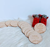 Baby Boy Woodland Milestone Cards, Laser Engraved Wooden Monthly Milestone Signs