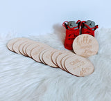 Baby Boy Woodland Milestone Cards, Laser Engraved Wooden Monthly Milestone Signs