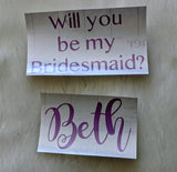 DIY Name & Message Decals / DIY Bridesmaid Proposal Decals, Wedding Box, Bridesmaid gift Box