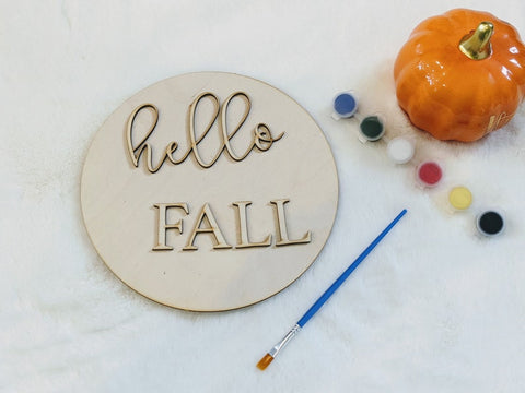 Hello Fall, Autumn DIY Sign, Fall Tiered Tray Décor