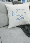 Personalized Shark Throw Pillow, Nursery Pillow Shark