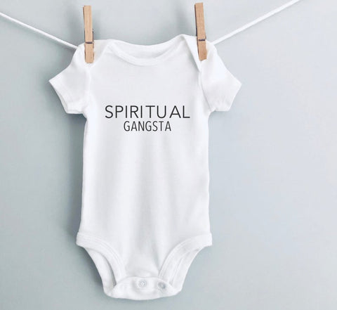 Spiritual Gangsta Onesie, Unisex Onesie, Onesie for gift, Newborn Gift, Yoga Baby