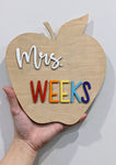Teacher Appreciation Gift, Personalized Teacher Apple Sign