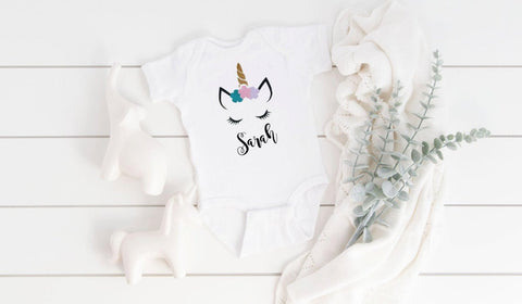 Unicorn Baby Girl Outfit Gift Personalized