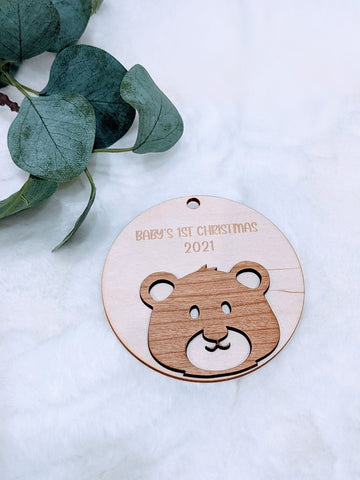 Customized Baby's 1st Christmas Woodland Creature Ornament