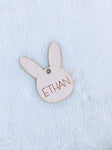 Easter Basket Tags, Personalized Wooden Easter Basket Tags, Wood Bunny Tag