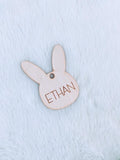 Easter Basket Tags, Personalized Wooden Easter Basket Tags, Wood Bunny Tag