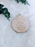 Baby Boy 1st Christmas Ornament, Elephant Personalized First Christmas Gift
