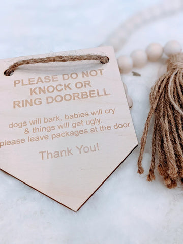 Please Do Not Knock or Ring Doorbell Banner