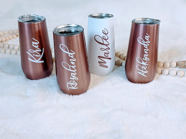 Personalized Bridesmaid Champagne Tumbler Flutes Bridal Shower Stainless  Steel Wine Insulated Tumbler Bridesmaid Gift Box Ideas